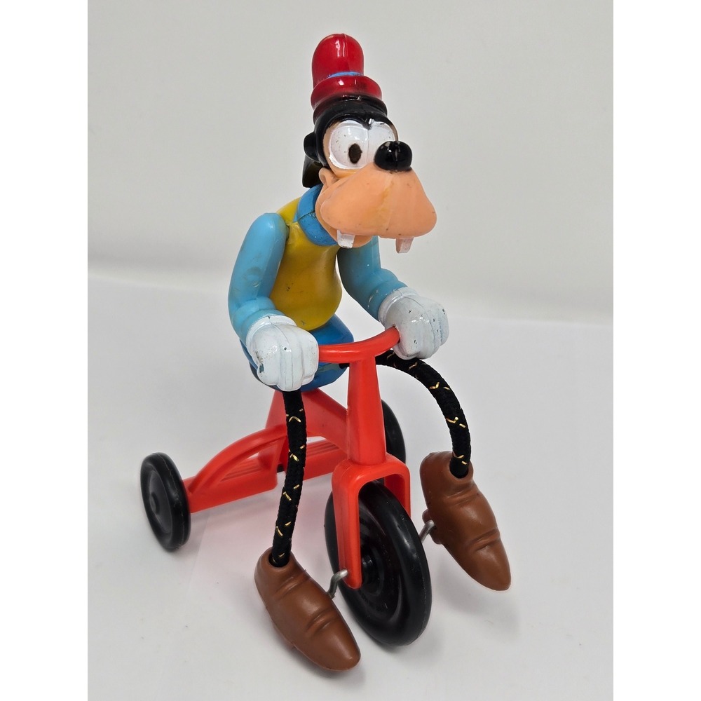 Vintage 1977 Disney Goofy Tricycle Wind Up Toy Gabriel Industries Plastic Figure